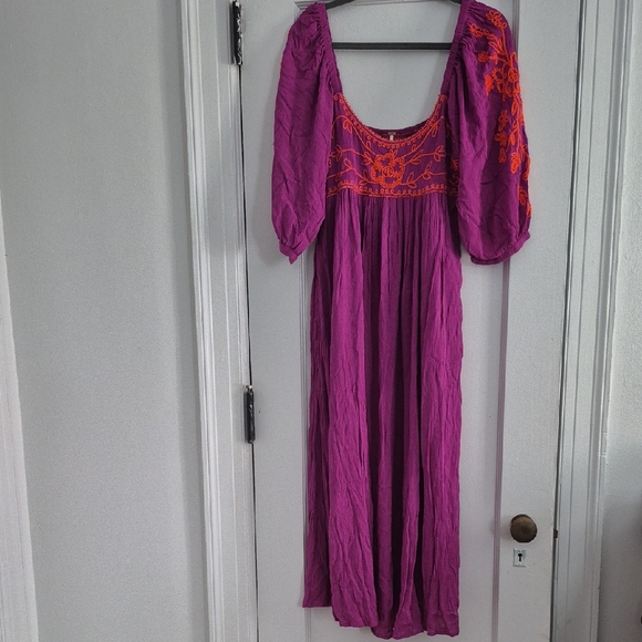 Free People Wedgewood Embroidered Maxi Dress In Violet - Picture 2 of 9
